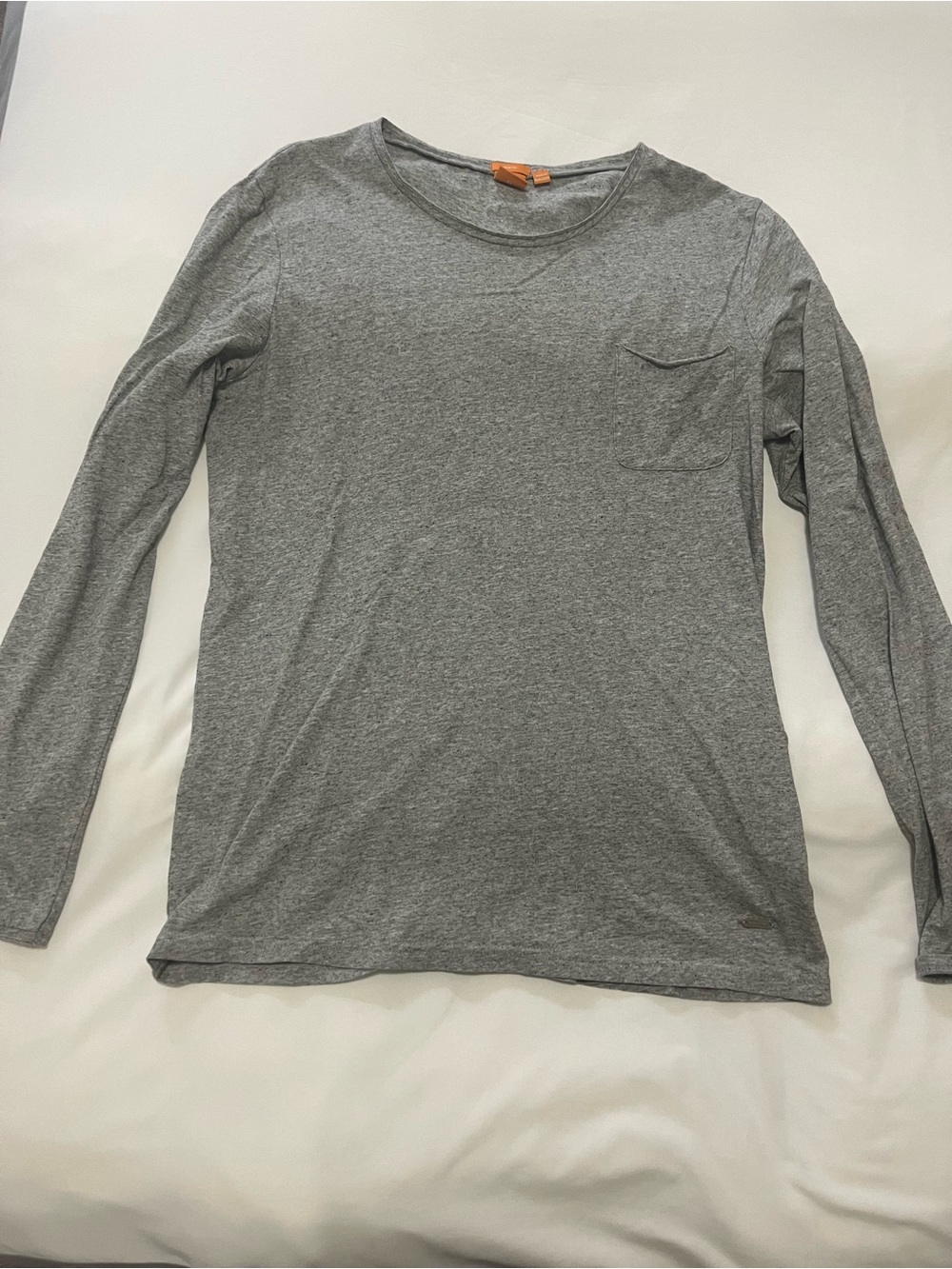 Hugo Boss Men's Long-Sleeve Crew Pocket Shirt - Heather Gray